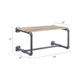 thumbnail image 5 of Mankato Oak and Sandy Grey Wall Rack with Shelf Industrial Style Storage for Bathroom or Kitchen, 5 of 5
