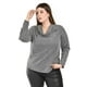 thumbnail image 1 of Blusa con cuello drapeado Roman Fashion gris 38 Talla Extra, 1 of 5