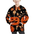 thumbnail image 2 of Odeerbi Kids Boys Halloween Hoodies Fall Winter Pullover Hooded Sweatshirts 4-14 Years Children's Halloween Printed Hoodie Long Sleeve Top Sweatshirt Kids Clothes Black, 2 of 7