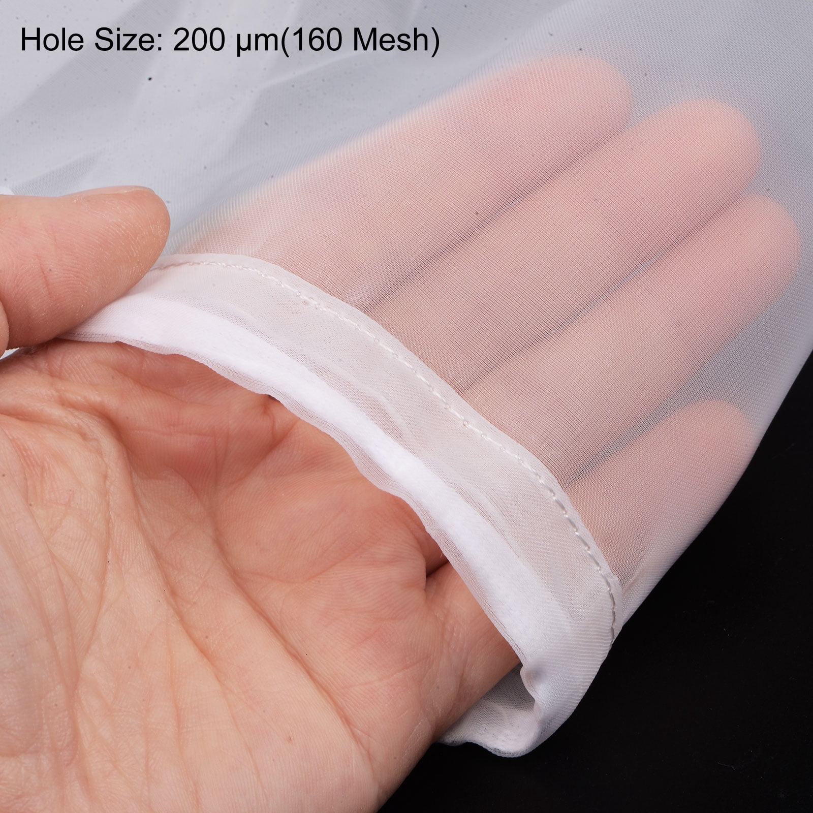 Unique Bargains Paint Filter Bag Nylon Strainer with Drawstring White 160Mesh