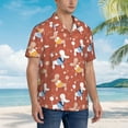 thumbnail image 5 of Xecao Cute Poodle Dog print Hawaiian shirt - a stylish short-sleeve button-down for men, perfect for casual beach and tropical outings., 5 of 9