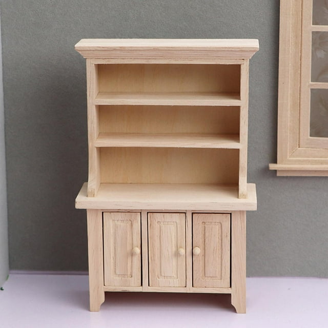 Armario Vertical en miniatura 1:12 1/12 Mini hecho DIY europeo estante pequeña sala librería juguetes para jugar a Hugo Gabinete en miniatura