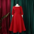 thumbnail image 5 of AURA Plus Size Summer Solid Color A Line Swing Dress Elegant High Waist Midi Evening Dress XL XXXL, 5 of 10