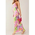 thumbnail image 2 of Women's Backless Printed Maxi Cami Dress with Sheer Back and Stretchy Bodice 65% polyester 35% cotton for summer, 2 of 16