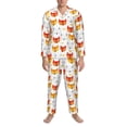thumbnail image 3 of Cauagu Cute Fox with Heart Print Men's Long-Sleeve Pajama Set,Soft Button-Front 2Pjs for Men Long Sleeve Men’s Sleepwear-Medium, 3 of 7