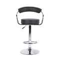 thumbnail image 2 of Heavenly Collections Tabouret de bar pivotant élégant en similicuir noir, sans accoudoirs, avec base chromée réglable, lot de 1, 2 of 7