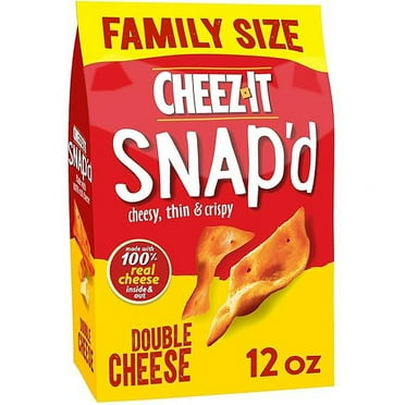 Cheez-It Snap'd Cheese Cracker Chips Family Size, Double Cheese, 12oz Bag
