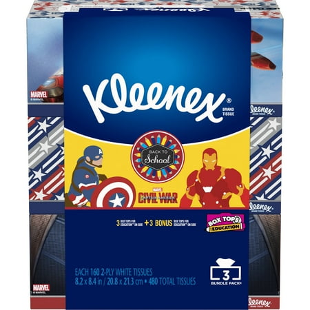 Kleenex Everyday Spiderman Facial Tissue, 3 Flat Boxes
