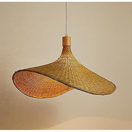DULG Hand-Woven Rattan Pendant Light – Bird Nest Style, Wooden Chandelier, E27 Base, For Boho, Farmhouse & Vintage Decor