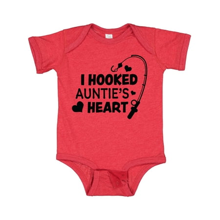 

Inktastic I Hooked Auntie s Heart with Fishing Rod Gift Baby Boy or Baby Girl Bodysuit