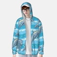 thumbnail image 2 of Fotbe Dolphin Chaqueta con Protección Solar UPF 50+ para Hombre y Mujer, Camisa con Capucha y Bolsillos-Medium, 2 of 7