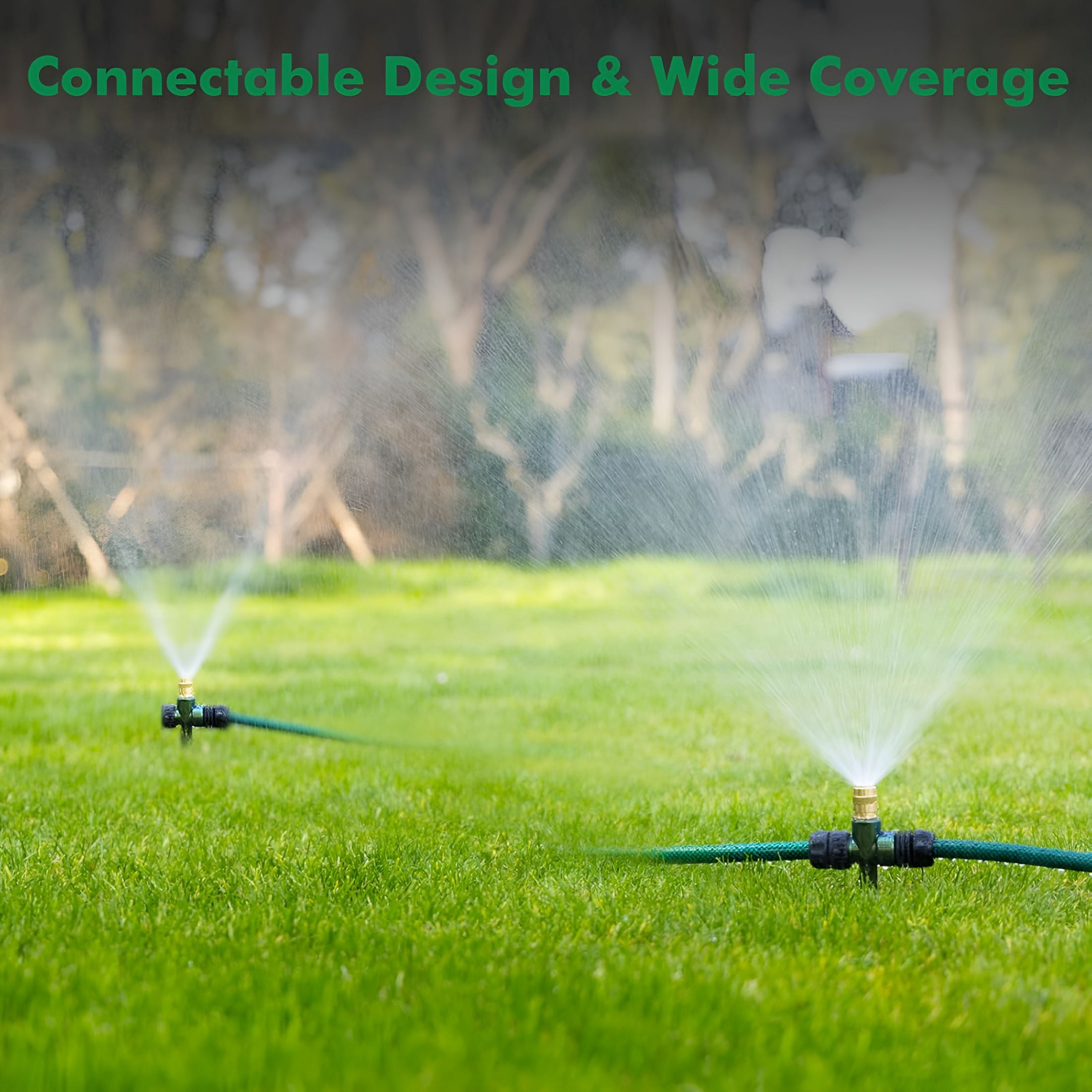 BPPEG 3 Pack Zinc Alloy Lawn Sprinkler Spike Base,Flow-Thru Sprinkler Base for Yard,Lawn,Garden and Grass Irrigation,Stable&Durable with Bright Green Glitter Design