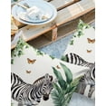 thumbnail image 3 of Outdoor Waterproof Pillow Covers Pack of 2, Summer Animal Watercolor Black Zebra Palm Leaf Texture Decorative Throw Pillowcases Cushion Covers for Garden Patio Tent Sofa Couch, 16x16 inch, 3 of 8