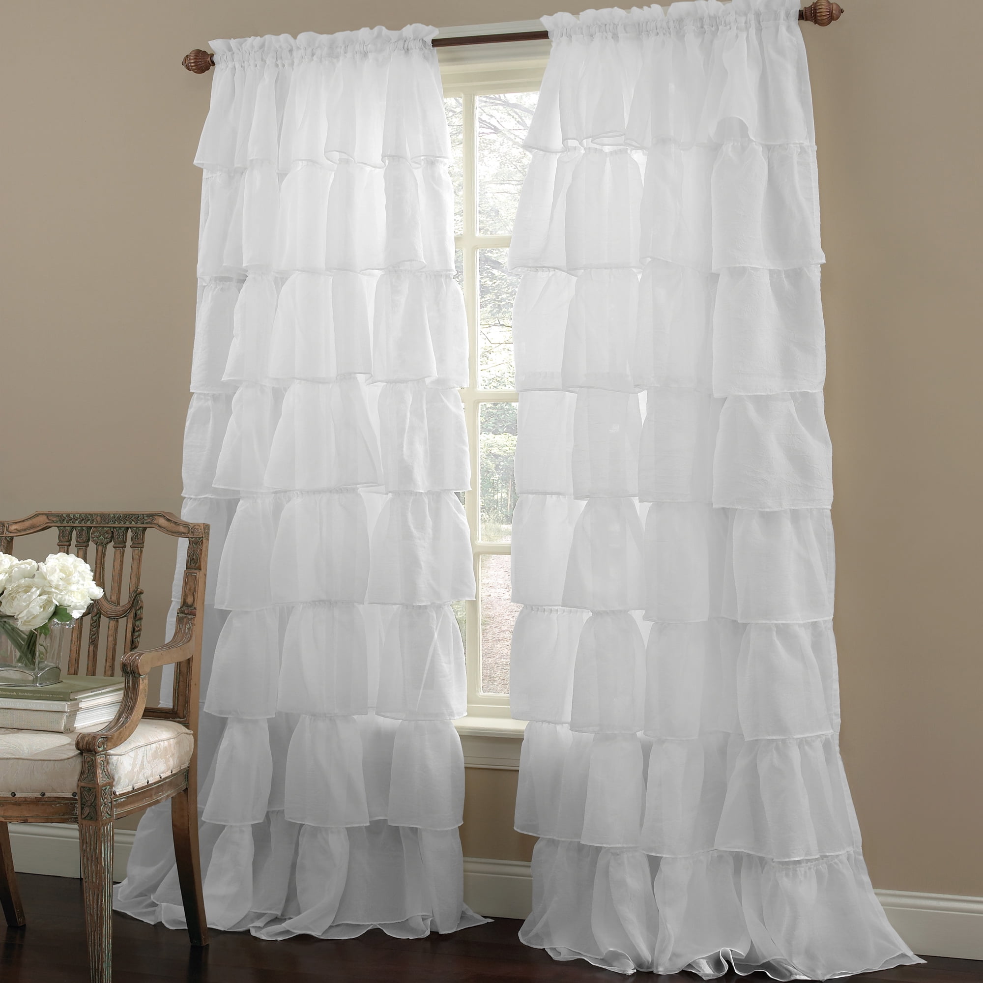 Gypsy Crushed Voile Cascading Layer 60" x 84" Window Curtain Single