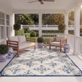 thumbnail image 3 of Safavieh Courtyard Duana Geometric Indoor/Outdoor Area Rug, Ivory/Navy, 5'5" x 7'7", 3 of 10
