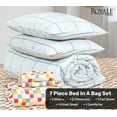 thumbnail image 3 of SCAD Piece by Piece 7-Piece Bedding Set, Windowpane - Blue Multi, Bed in a Bag with Reversible Comforter and Sheet Set, Queen, 3 of 13