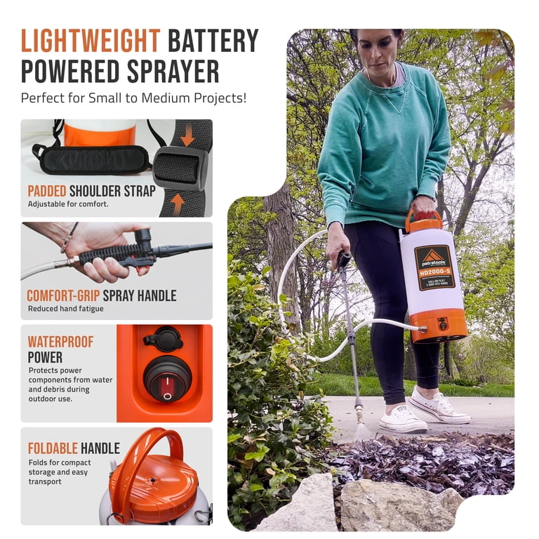 PetraTools HD2000-S Rechargeable Electric Sprayer, 2-Gallon
