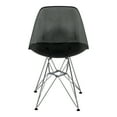 thumbnail image 4 of Cresco Dining Chair in Acrylic with Chrome Eiffel Base and Curved Back Design Lightweight Easy Assembly for Modern Home, Kitchen, Cafes in Transparent Black, 4 of 6