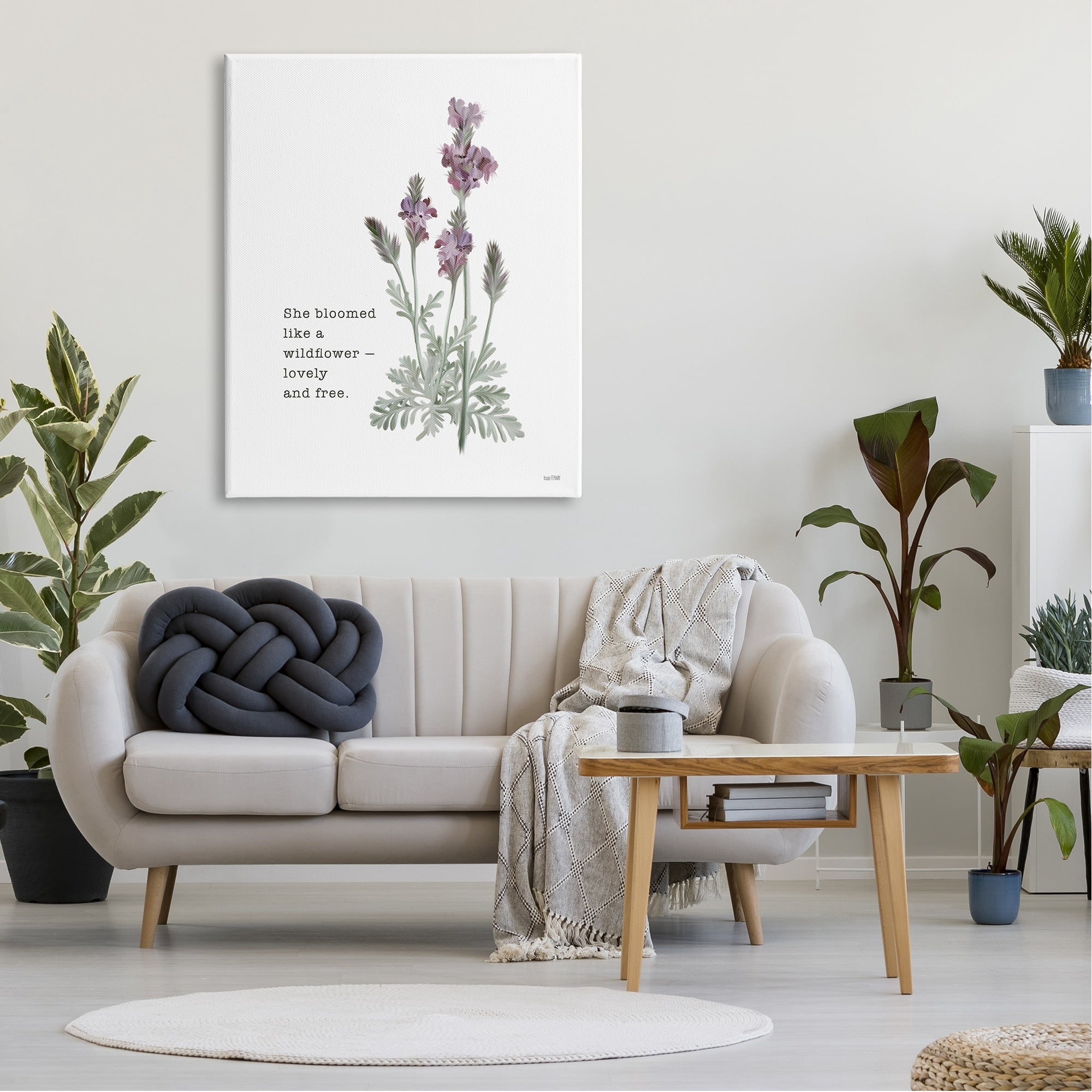 Stupell Industries She Bloomed like a Wildflower Motivational Phrase Minimal, 36 x 48, Design by House Fenway