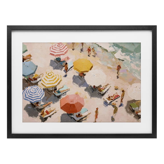 Stupell Industries Summer Beach Fun Expression Black Framed Print Under Glass, design by Jacky Ngan
