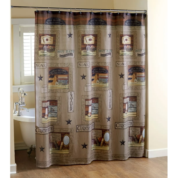 Country Bath Shower Curtain With, Country Bathroom Curtains And Shower