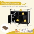 thumbnail image 7 of Infans Large Litter Box Enclosure Cat Wooden Storage Cabinet with 2 Doors Black, 7 of 7