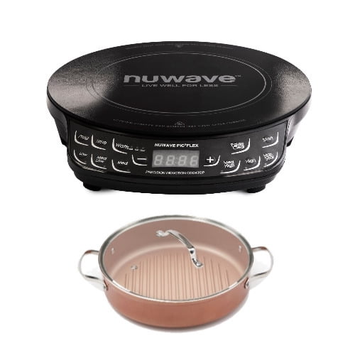 Nuwave PIC FLEX Precison Cooktop with 3 Qt. Ceramic Nonstick Covered
