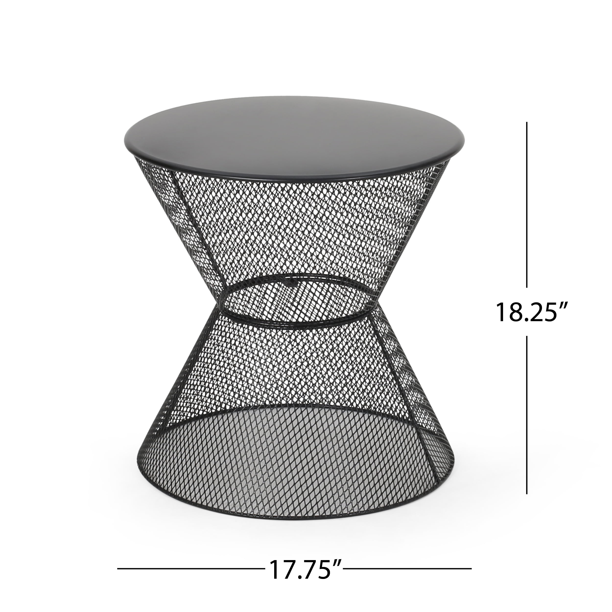 Saralee Outdoor Modern Iron Side Table, Matte Black
