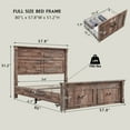 thumbnail image 4 of wow97e Farmhouse Full Size Bed Framewith 51" Tall Headboard & 20" Roman Column Footboard, Wood Platform Frame with 2 Large Storage Drawers, No Box Spring Needed, 4 of 7
