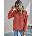 thumbnail image 3 of Sudadera PRETTYGARDEN casual de manga larga para mujer, naranja y rojo, 3 of 6