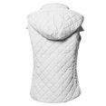 thumbnail image 2 of FashionOutfit Women's Solid Full Zip Up Closure Faux Shearing Lined Quilted Padding Hoodie Vest, 2 of 5