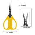thumbnail image 7 of Zenport ZS109 Garden Scissors for Fruit, Grapes, and Trimming, 6.5-Inch, 1.4 Inch Carbon Steel Blades, Yellow - 12 Pack, 7 of 7