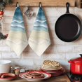 thumbnail image 6 of Haze Blue Beach Coastal Kitchen Towels Set of 3, Summer Ocean Nautical Seaside Absorbent Dish Towels for Kitchen, Microfiber Hand Towel, Quick Drying Tea Towel for Cleaning Decorative Dishcloths, 6 of 7