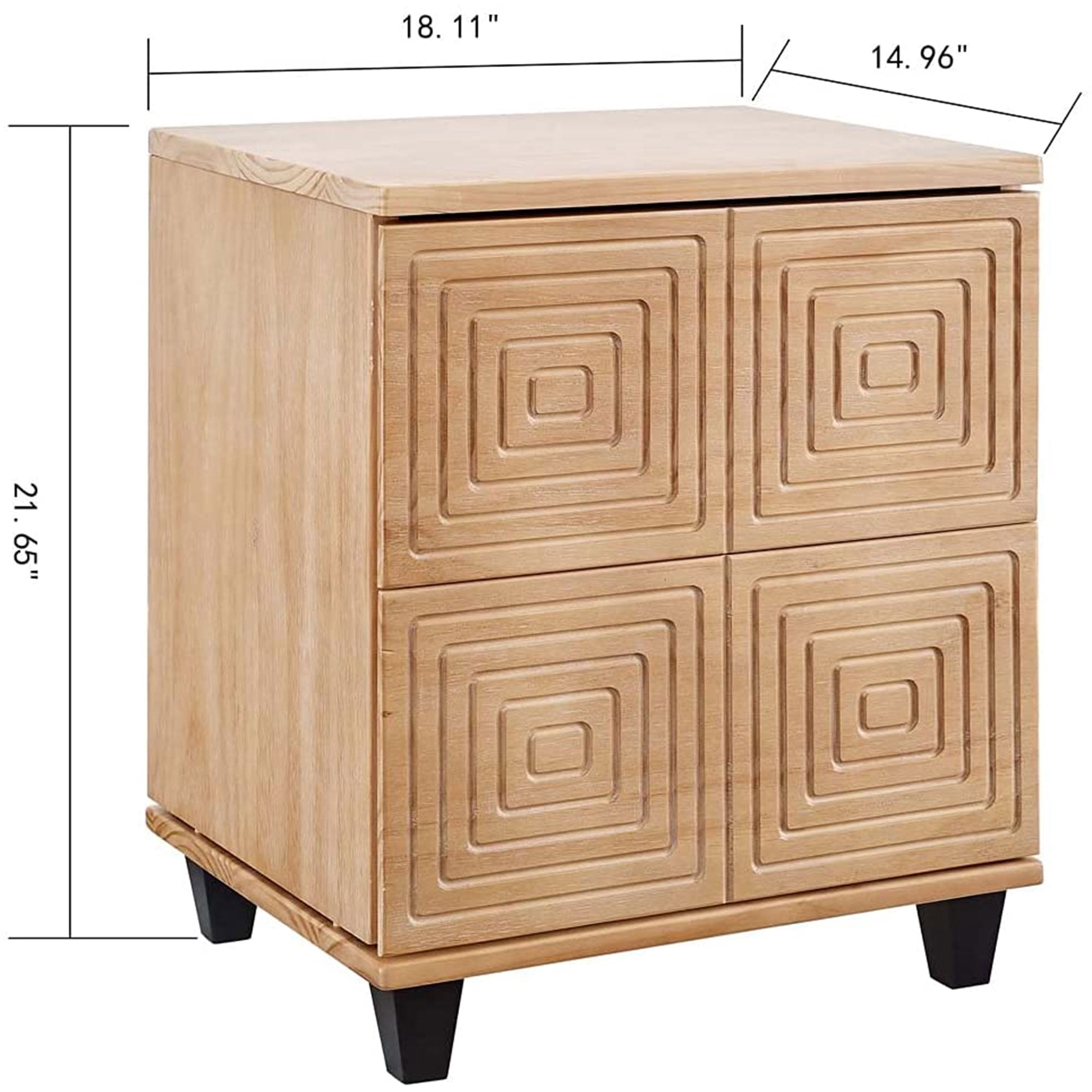 Hensley 22 Inch 2 Drawer Wood Nightstand, Grooved Front, Brown- Saltoro Sherpi