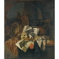 thumbnail image 3 of Franciscus Gijsbrechts 12x14 Black Modern Framed Museum Art Print Titled - A Vanitas Still Life with a Skull, a Shield, an Hour Glass, Books and Papers on a Tabletop, 3 of 5