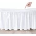 thumbnail image 4 of Wrap Around Bed Skirts for Queen Beds 15 Inches Drop, Elastic Dust Ruffles Easy Fit Wrinkle & Fade Resistant Silky Luxurious Fabric Solid Machine Washable, 4 of 7