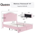 thumbnail image 2 of Merluxy LED Queen Bed Frames with Storage Drawer, Upholstered Platform Bed with Adjustable Headboard, No Box Spring Needed, Easy Assembly,Pink, 2 of 8