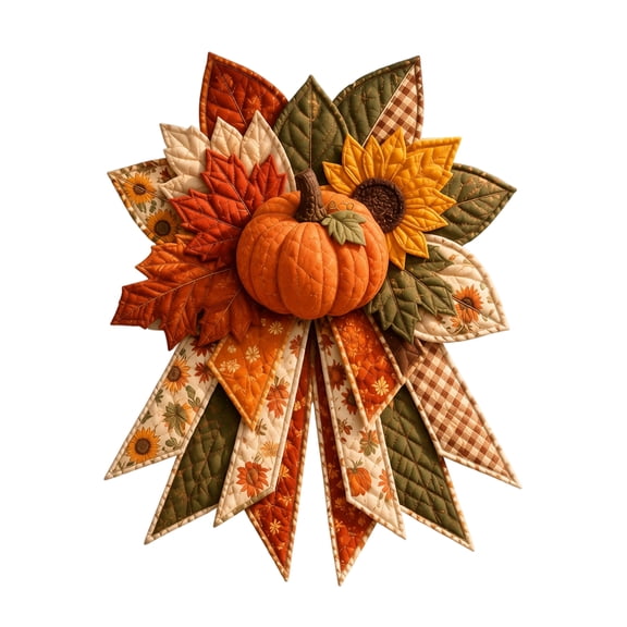 DIY Large Patchwork Bow Sewing Kit,#B | Farmhouse Fabric Folded Flower Door Hanging Craft Set, DIY Craft Supplies, Gift for Adults Front Door Wall Window Porch