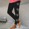 thumbnail image 2 of Feancey Todays Daily Sales Soft Stretchy Leggings for Women Valentines Day High Waist Tummy Control Yoga Pants Cute Love Heart Print Seamless Workout Tights Black XXL, 2 of 7
