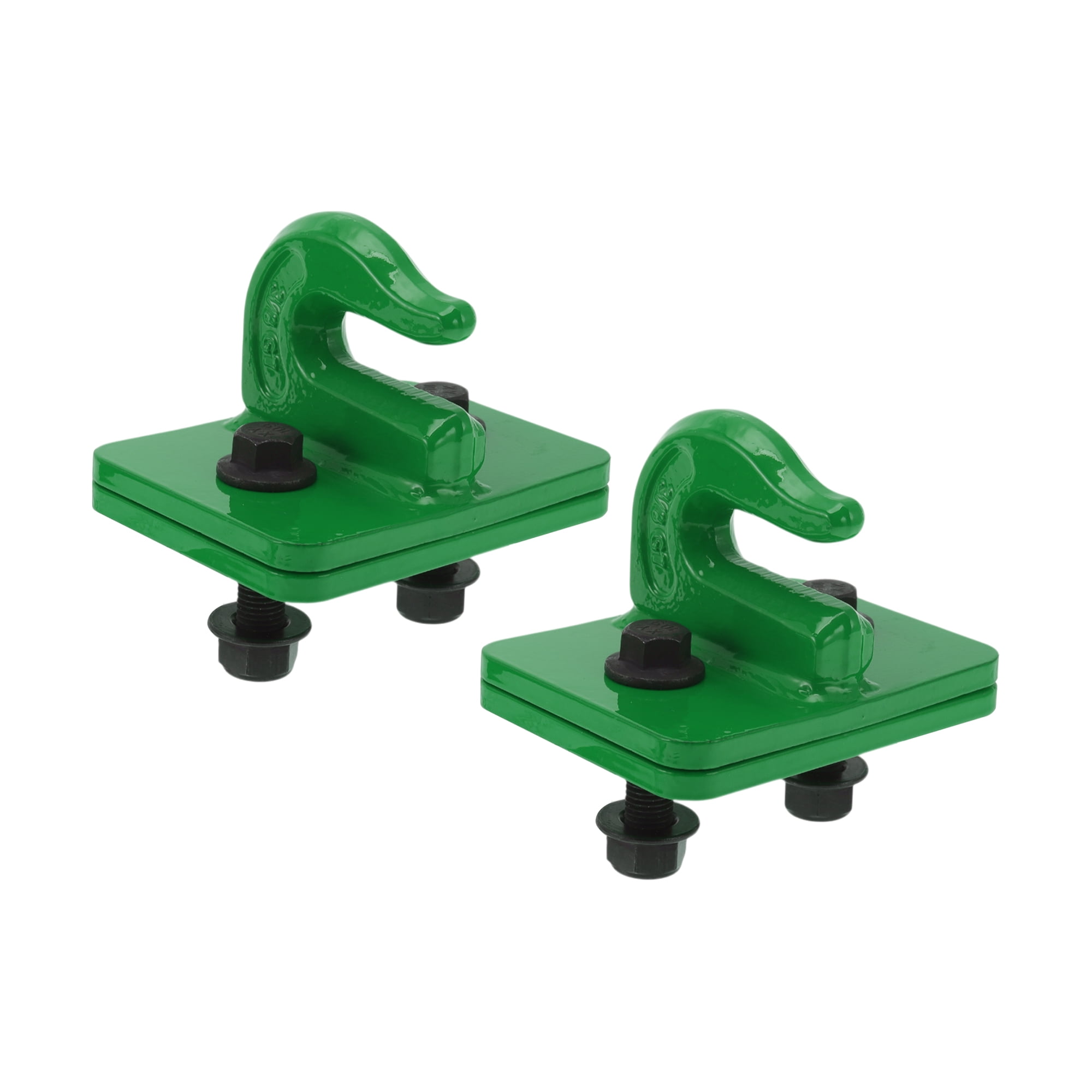 SVOPES 3/8inch Tractor Bucket Hooks. Grade 70 Forged Steel. 2-Pack Bolt-On Grab Hooks With Backer Plate. 15000 Lbs Break Strength. Suitable For Buckets. RVs. Pickups. And Trucks In The Rope & Chain