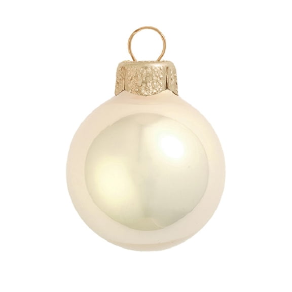 40ct Pearl Champagne Gold Glass Ball Christmas Ornaments 1.5" (40mm)