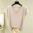 thumbnail image 2 of Lumtrix Womens Sleep Shirt - Lightweight, Breathable Pajama Top - Cotton Cap Short Sleeve V-Neck Sleepwear and Loungewear Complexion XXL, 2 of 3