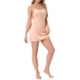thumbnail image 4 of INSPIRE CHIC Womens Satin Silky Nightgown Spaghetti Strap Cowl Neck Tie Waist Cami Lingerie Mini Sleep Shirt XS Pink, 4 of 5