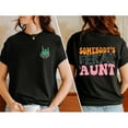 thumbnail image 3 of Womens Somebody's Feral Aunt T-Shirt Groovy Cool Aunts Club Round Neck Tees Short Sleeve Funny Auntie Gifts Tops, 3 of 4