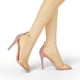 thumbnail image 2 of Sandalias De Tacón De Aguja Correa De Tobillo Transparente Punta Abierta Para Mujeres Rosado 36, 2 of 7