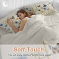 thumbnail image 4 of Blue Yellow Floral Bedding Duvet Cover Set Queen Size 4 Pieces Butterfly Watercolor Plants Paddy Vintage Bedding Set with Zipper Closure, 1 Comforter Cover 90x92 Inches 1 Flat Sheet & 2 Pillow Cases, 4 of 7