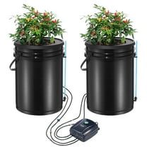 Hydroponic Grow System, DWC 5-Gallon 2 Bucket Kit with Air Pump & Top Drip, for Leafy Greens, Vegetables, Fruits & Flowers Indoor Growing
