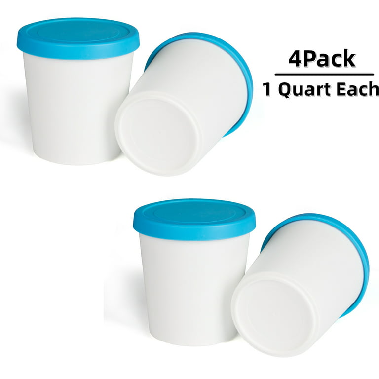 Premium Reusable Ice Cream Containers (2 Pack - 1 Quart Each