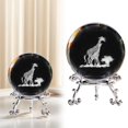 thumbnail image 2 of Desktop Decorations, Ongmies 60Mm 3D Engraved Giraffe Paperweight Art Glass Animal Figurine Decorative Item with Stand Inner Carved Deer Accompanying Desktop Ornament, Clear, 2 of 8