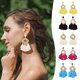 thumbnail image 2 of Handcrafted Geometric Rattan Earring Stylish Elegant Tassel Earring For Party Birthday Gift, 2 of 5